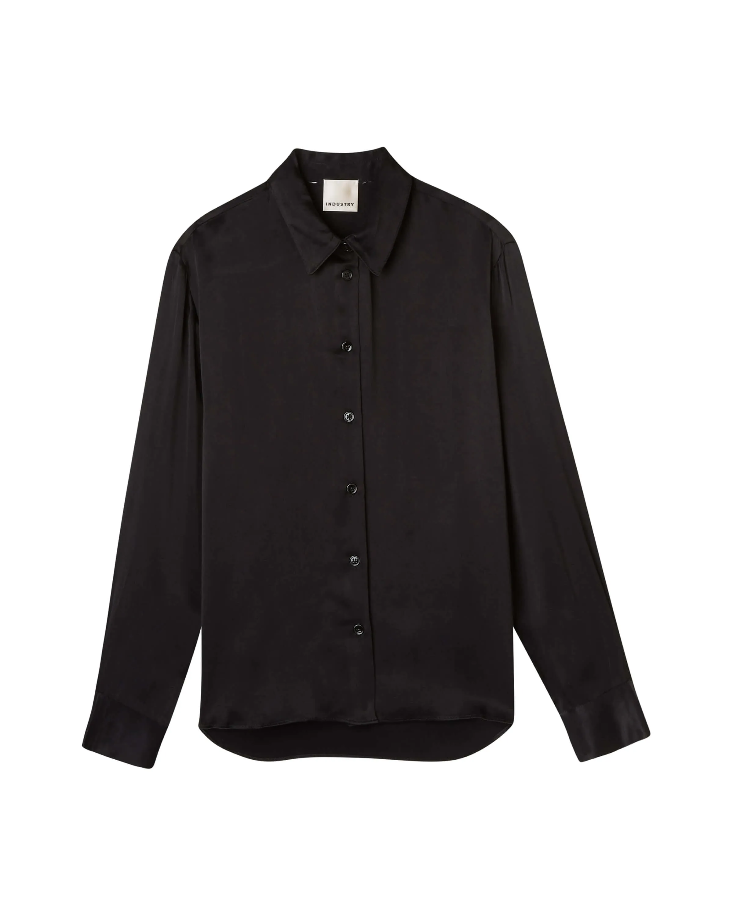 Satin High-Low Hem Shirt