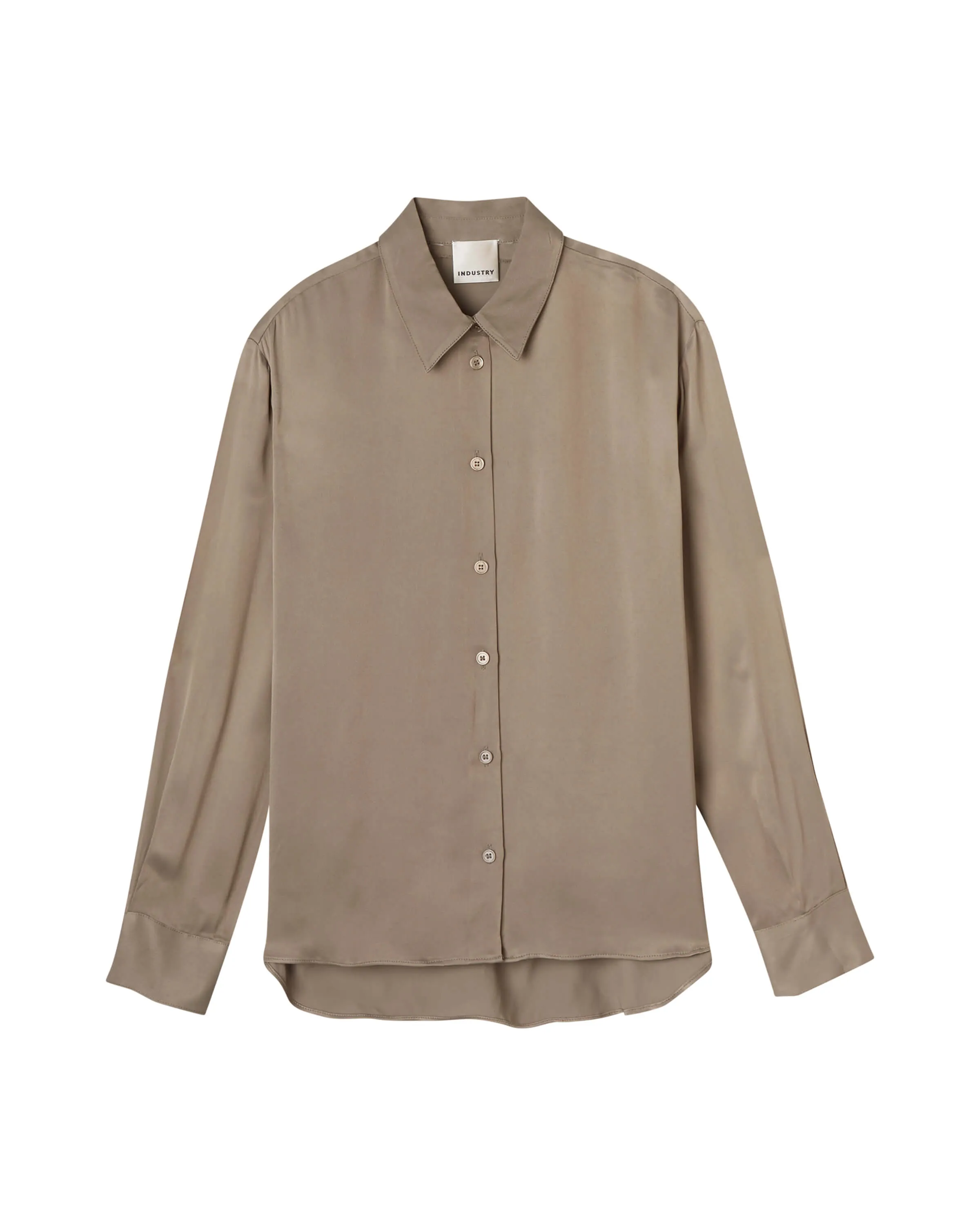 Satin High-Low Hem Shirt