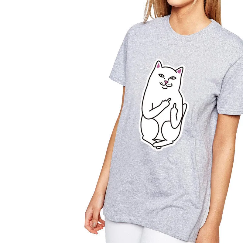 Scoop Cat Print Short Sleeves Regular T-shirt