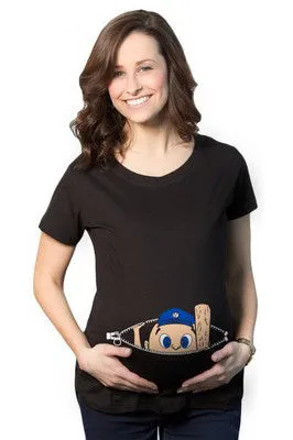 Scoop Naughty Print Loose Pregnant Regular T-shirt
