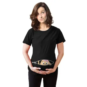 Scoop Naughty Print Loose Pregnant Regular T-shirt