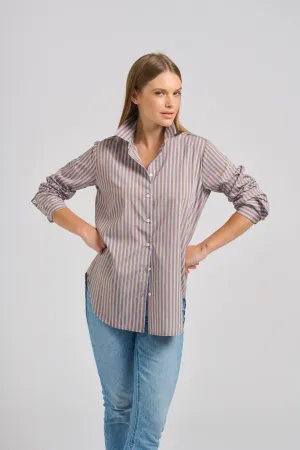 Shirty Classic Shirt with French Cuff - Porcini Stripe