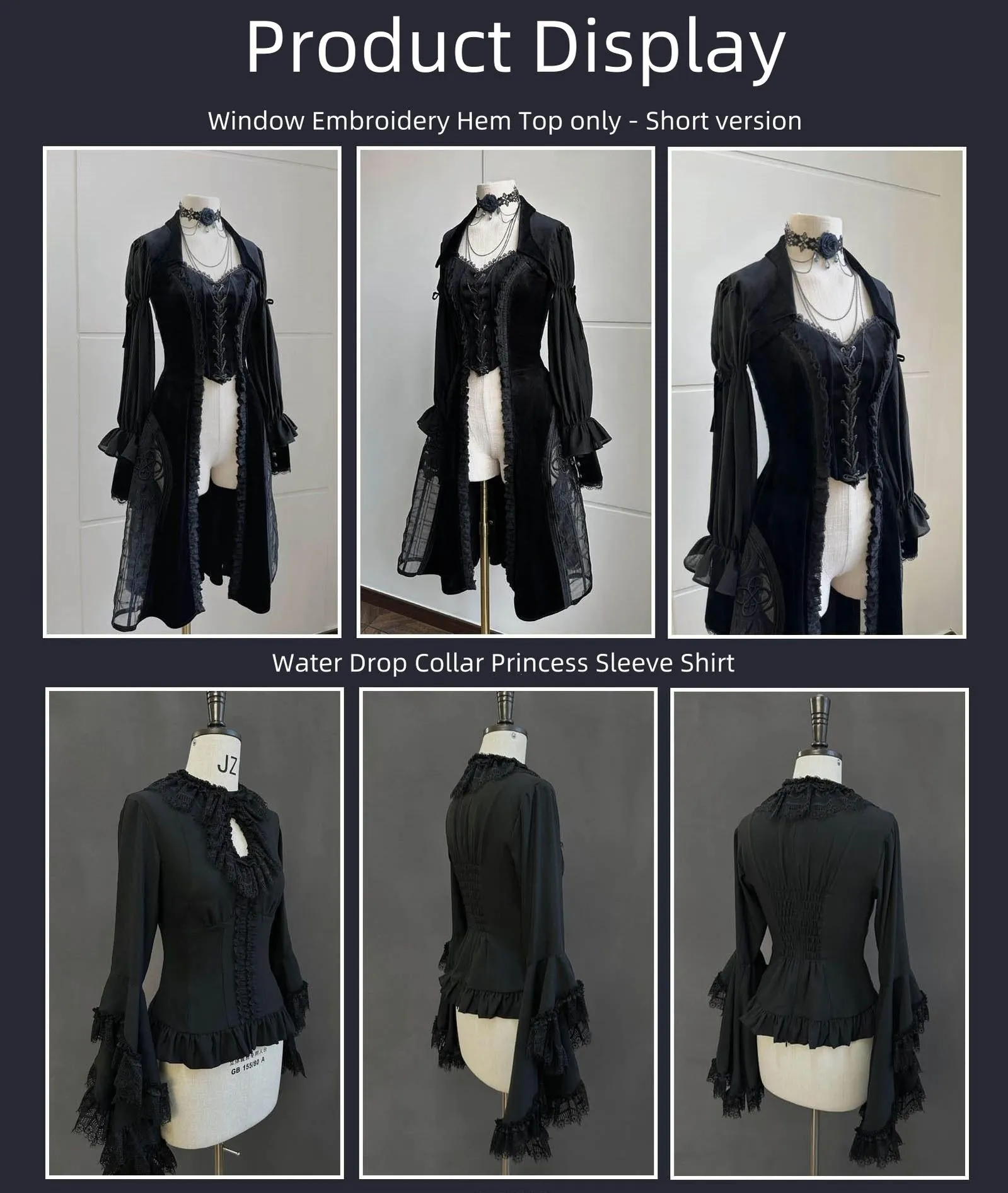 SUSIN~Night Traveler~Classic and Elegant Gothic Dress with Colorful Window Prints