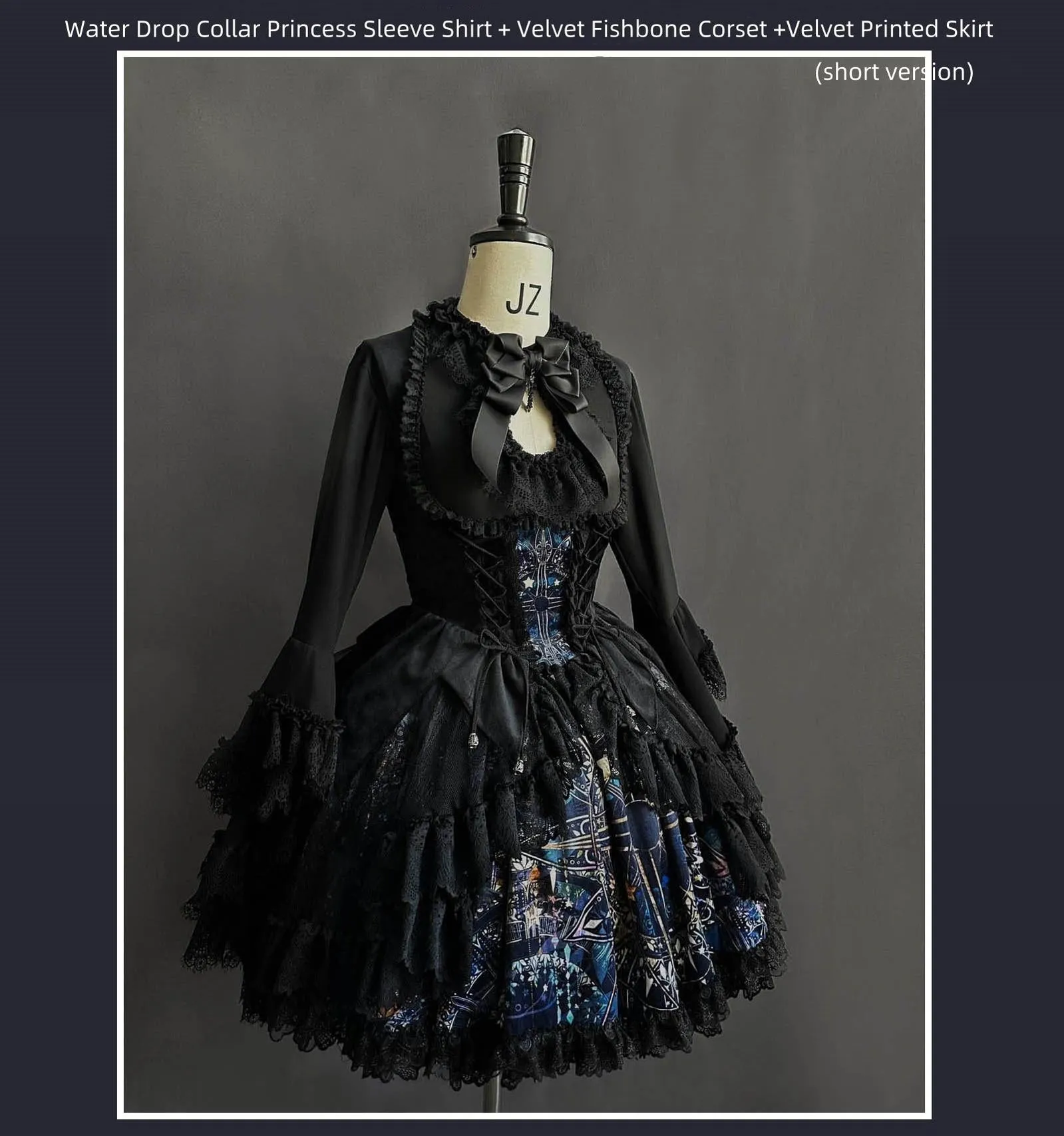 SUSIN~Night Traveler~Classic and Elegant Gothic Dress with Colorful Window Prints