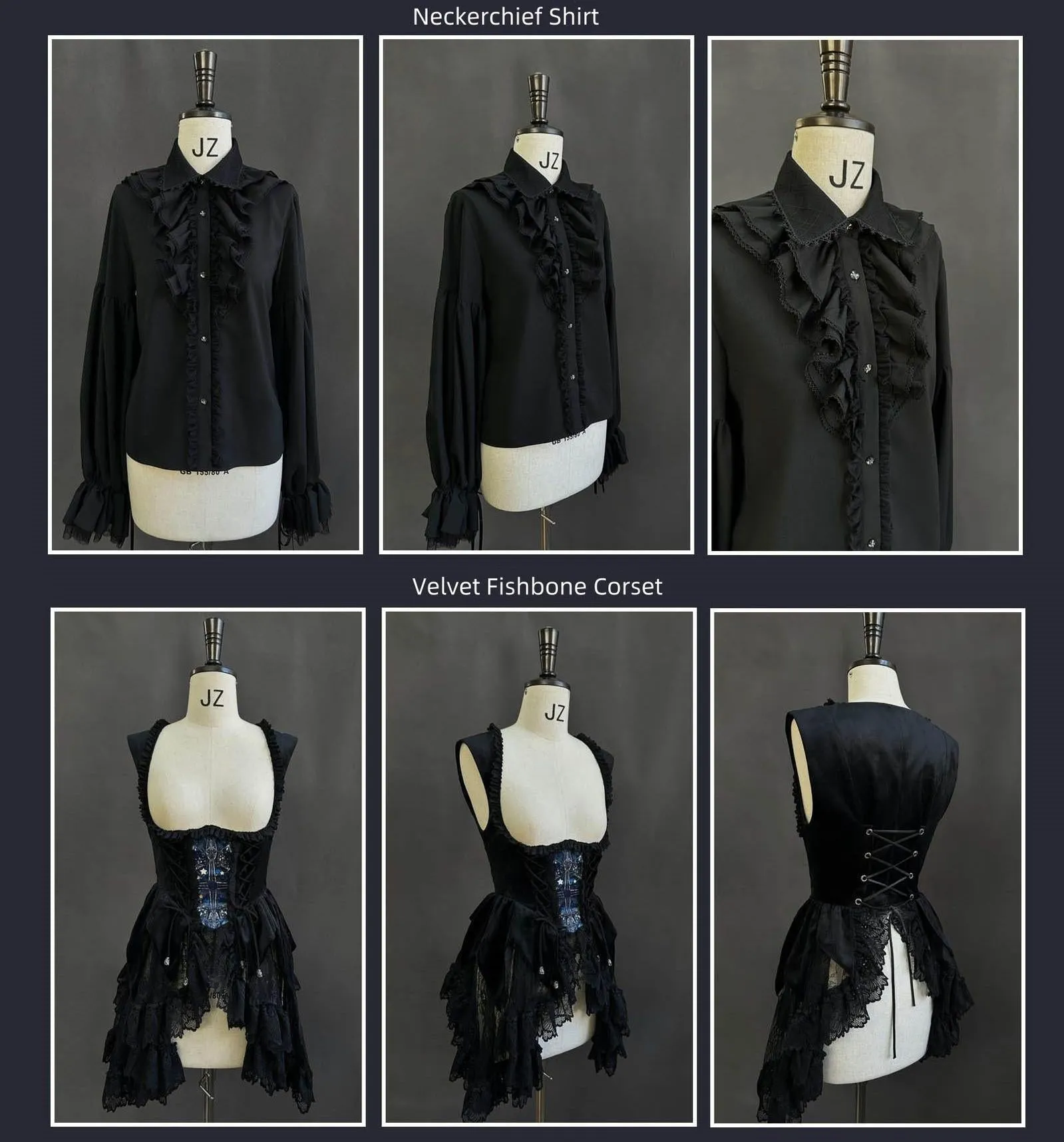 SUSIN~Night Traveler~Classic and Elegant Gothic Dress with Colorful Window Prints