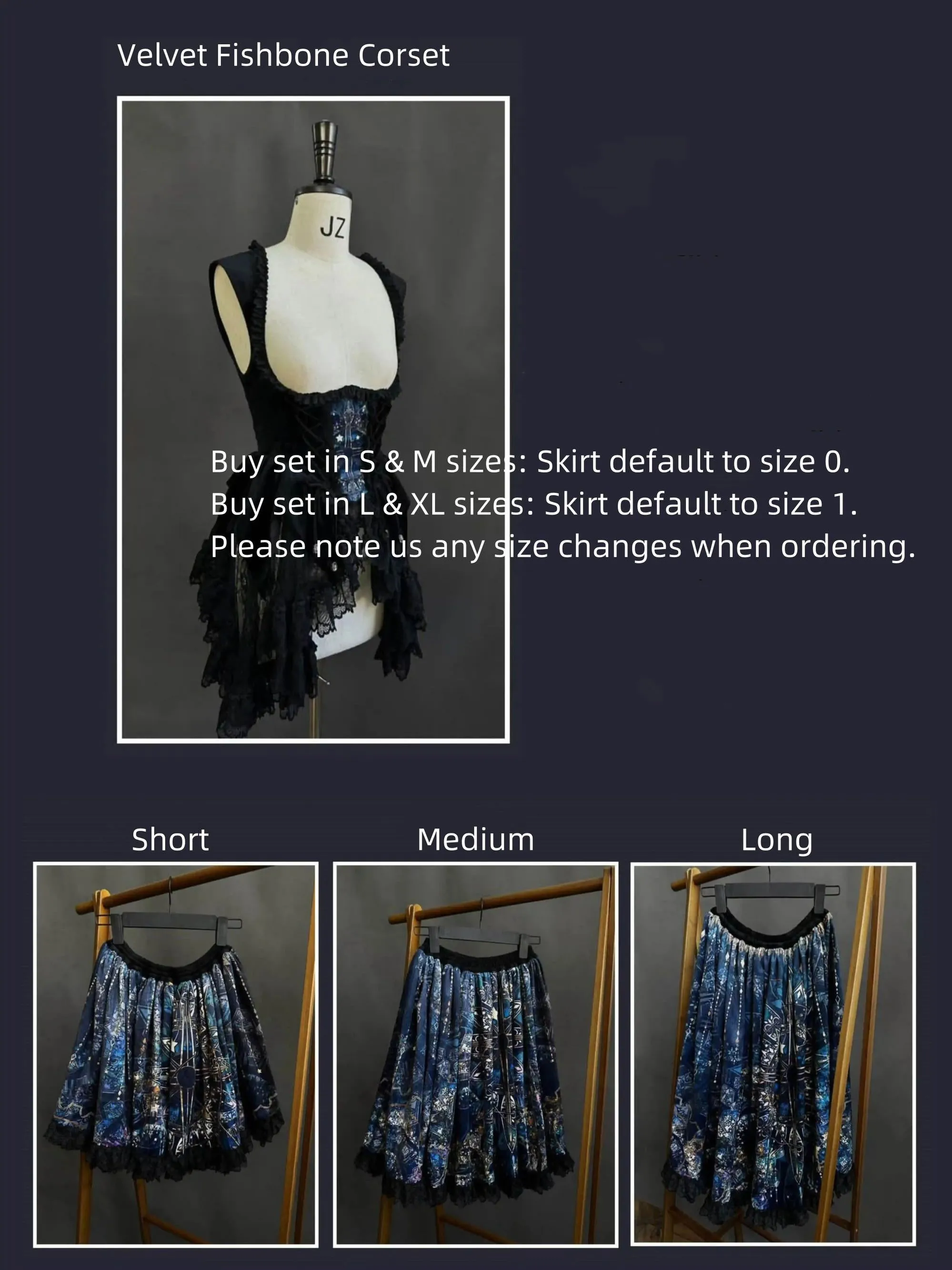 SUSIN~Night Traveler~Classic and Elegant Gothic Dress with Colorful Window Prints