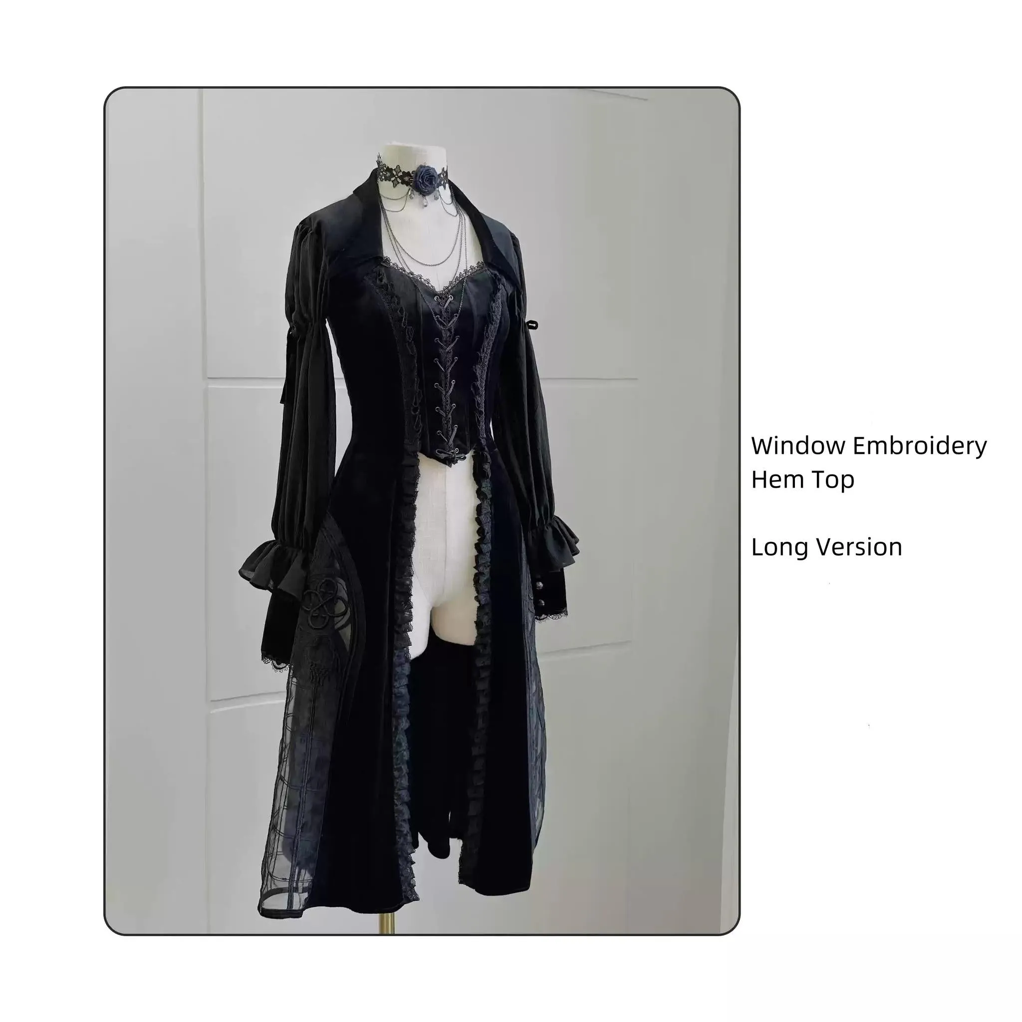 SUSIN~Night Traveler~Classic and Elegant Gothic Dress with Colorful Window Prints