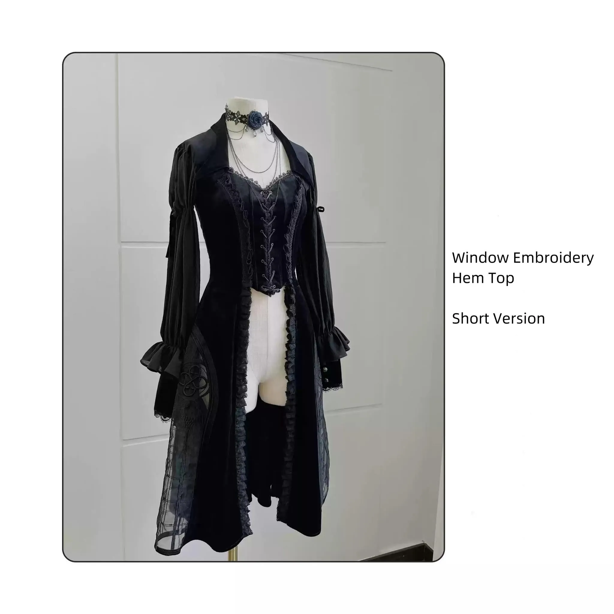 SUSIN~Night Traveler~Classic and Elegant Gothic Dress with Colorful Window Prints