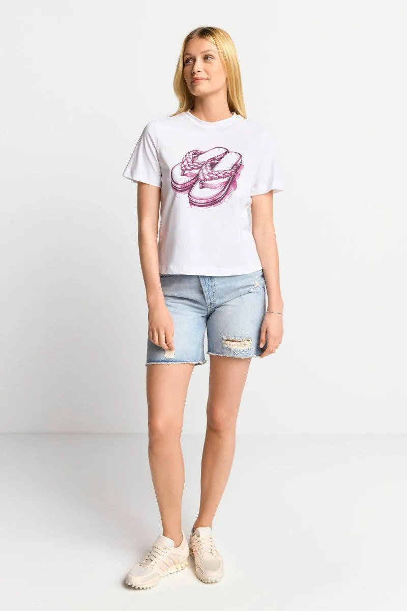 T-Shirt mit strassverziertem Print