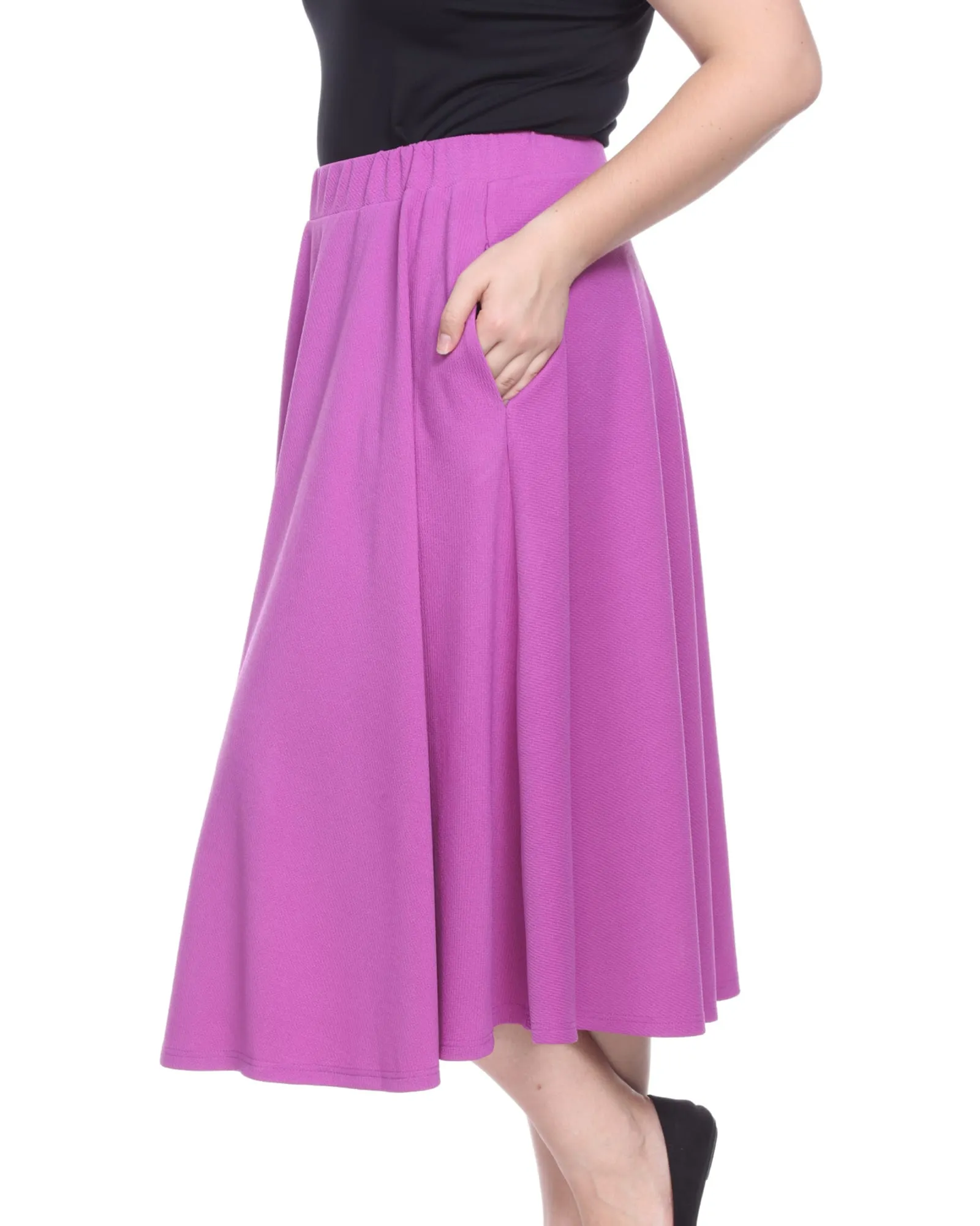 Tasmin Flare Midi Skirt | Purple