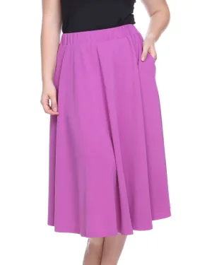 Tasmin Flare Midi Skirt | Purple