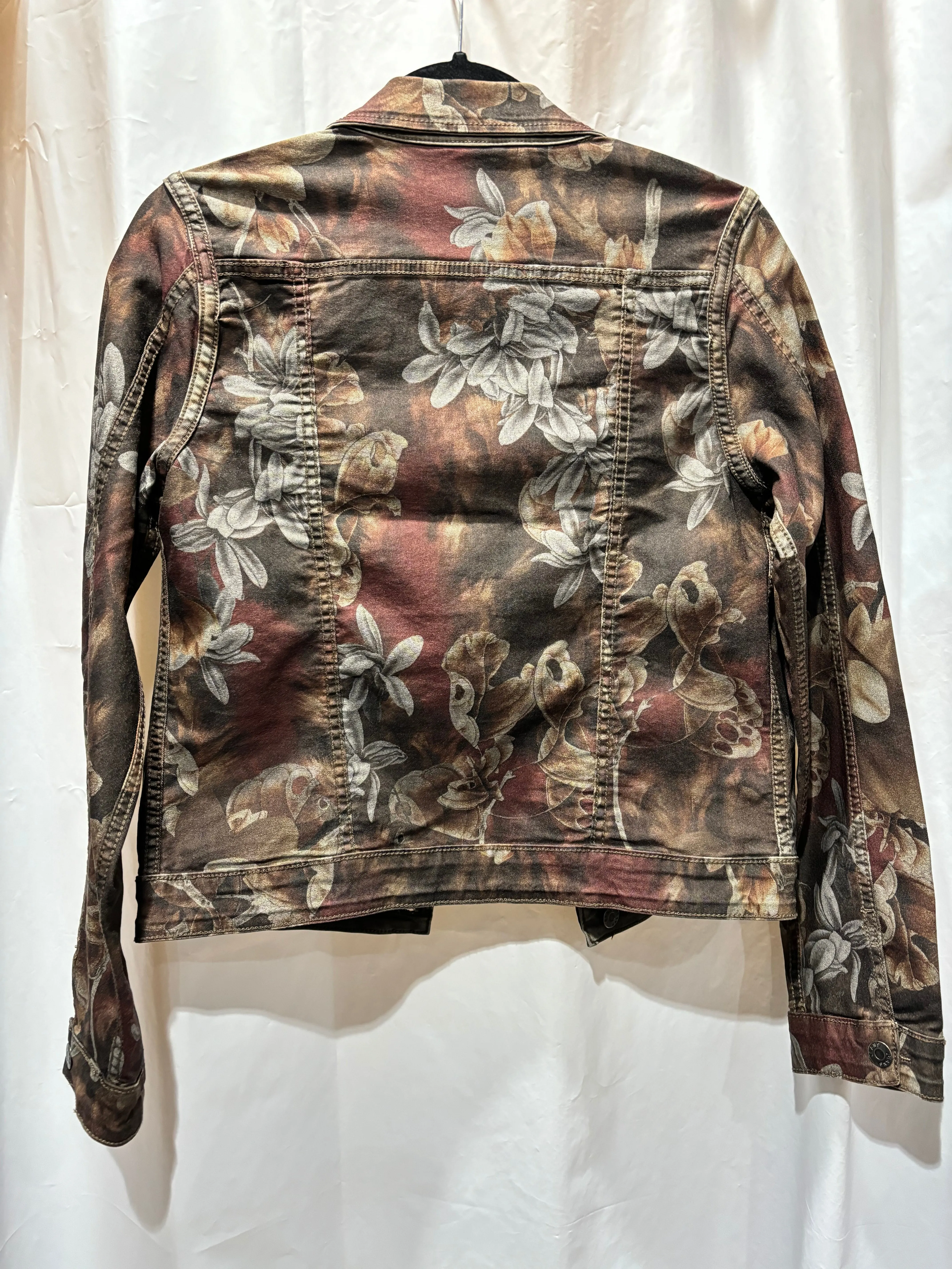 Taupe or Cognac Reversible Floral Jean Jacket