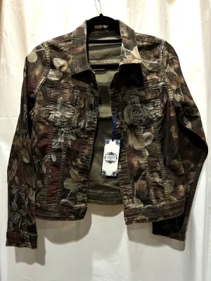 Taupe or Cognac Reversible Floral Jean Jacket