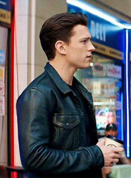 TOM HOLLAND JACKET | UNCHARTED LEATHER JACKET MEN CELEBRITY JACKET