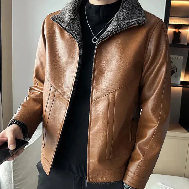 Trendige lässige motorradjacke für herren