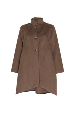 Uneven Hem Coat - Mocha 4606