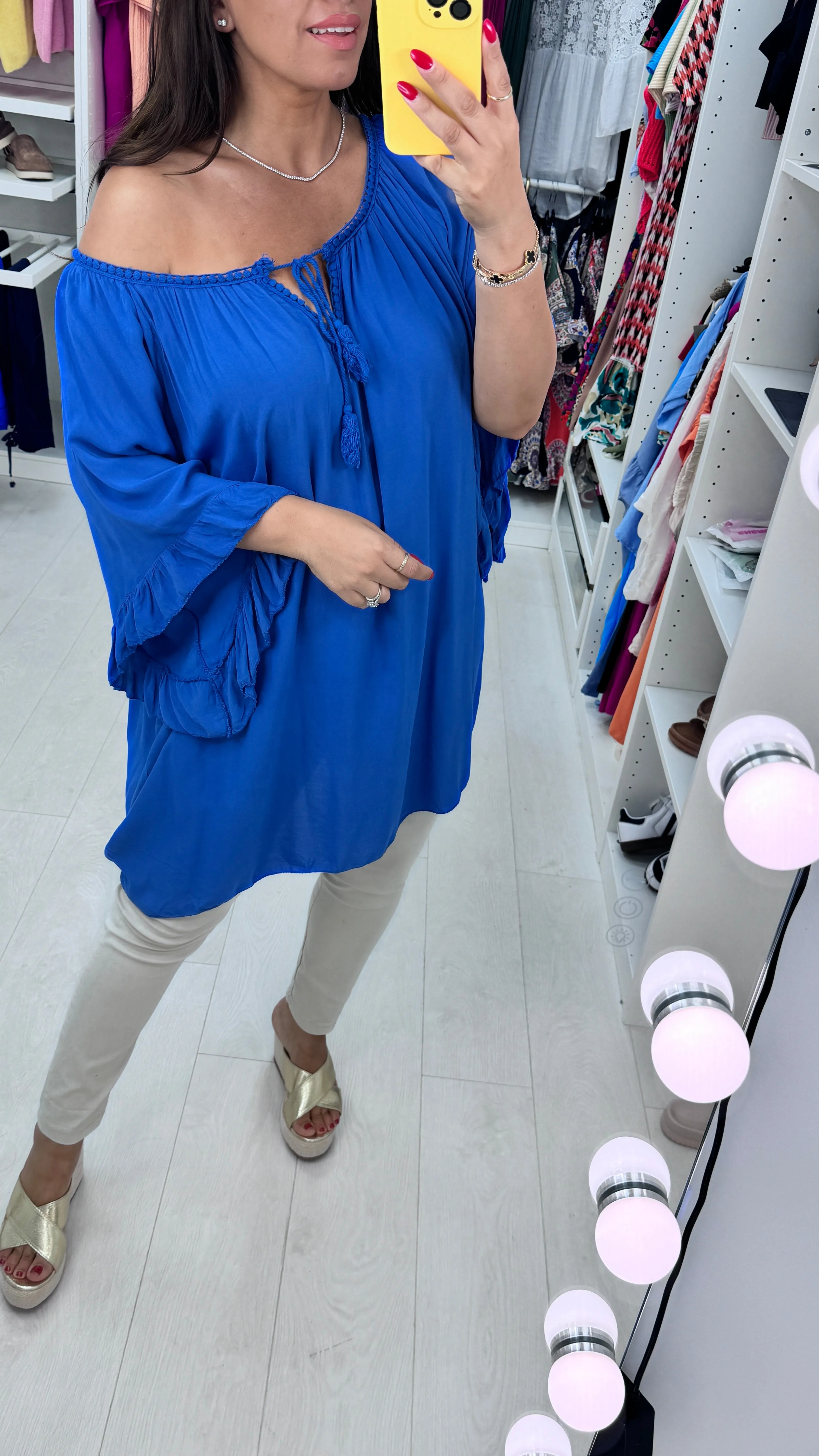 Valeria Crochet Neck Lightweight Top