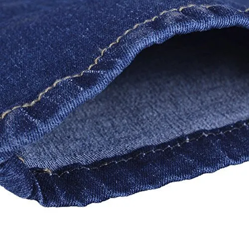 VICVIK Women Knee Skinny Denim Distressed Ripped Boyfriend Jeans (L)