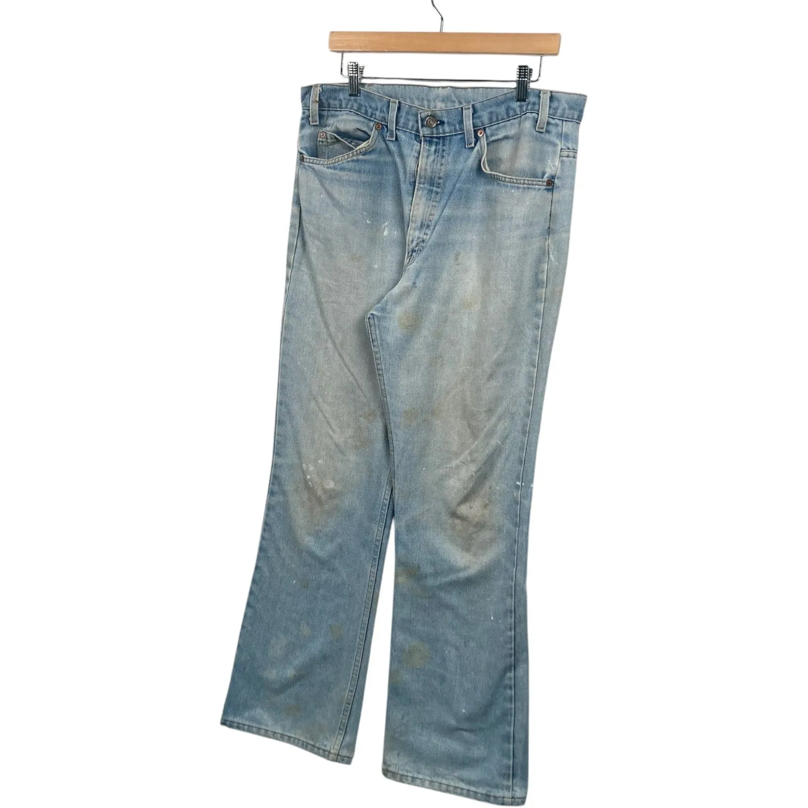 Vintage Levi's Orange Tab Flared Denim Jeans 35x32