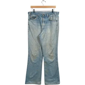 Vintage Levi's Orange Tab Flared Denim Jeans 35x32