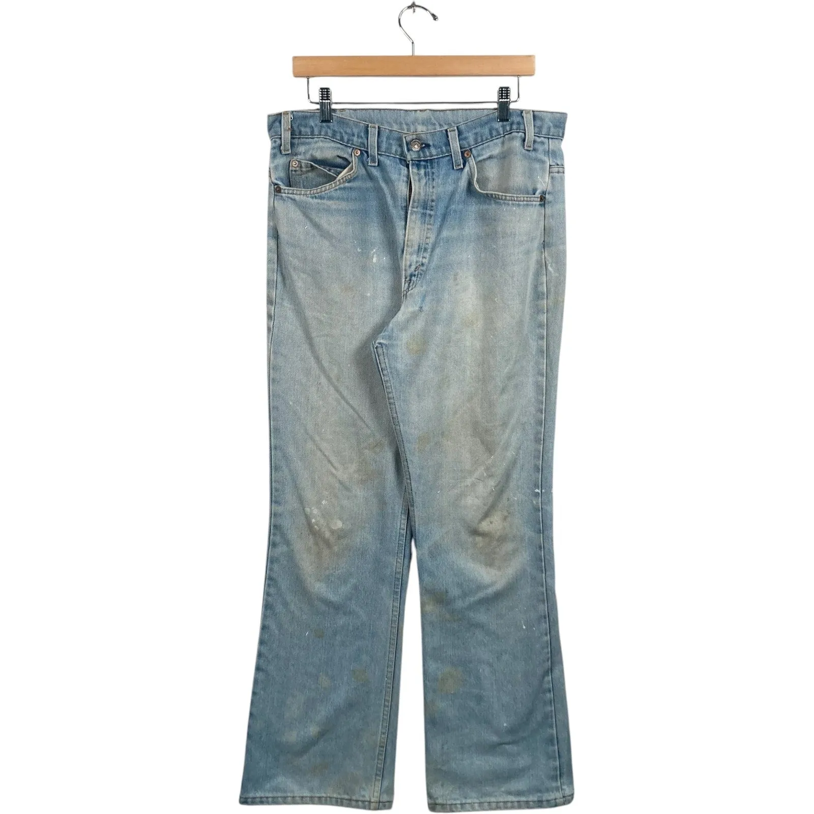 Vintage Levi's Orange Tab Flared Denim Jeans 35x32