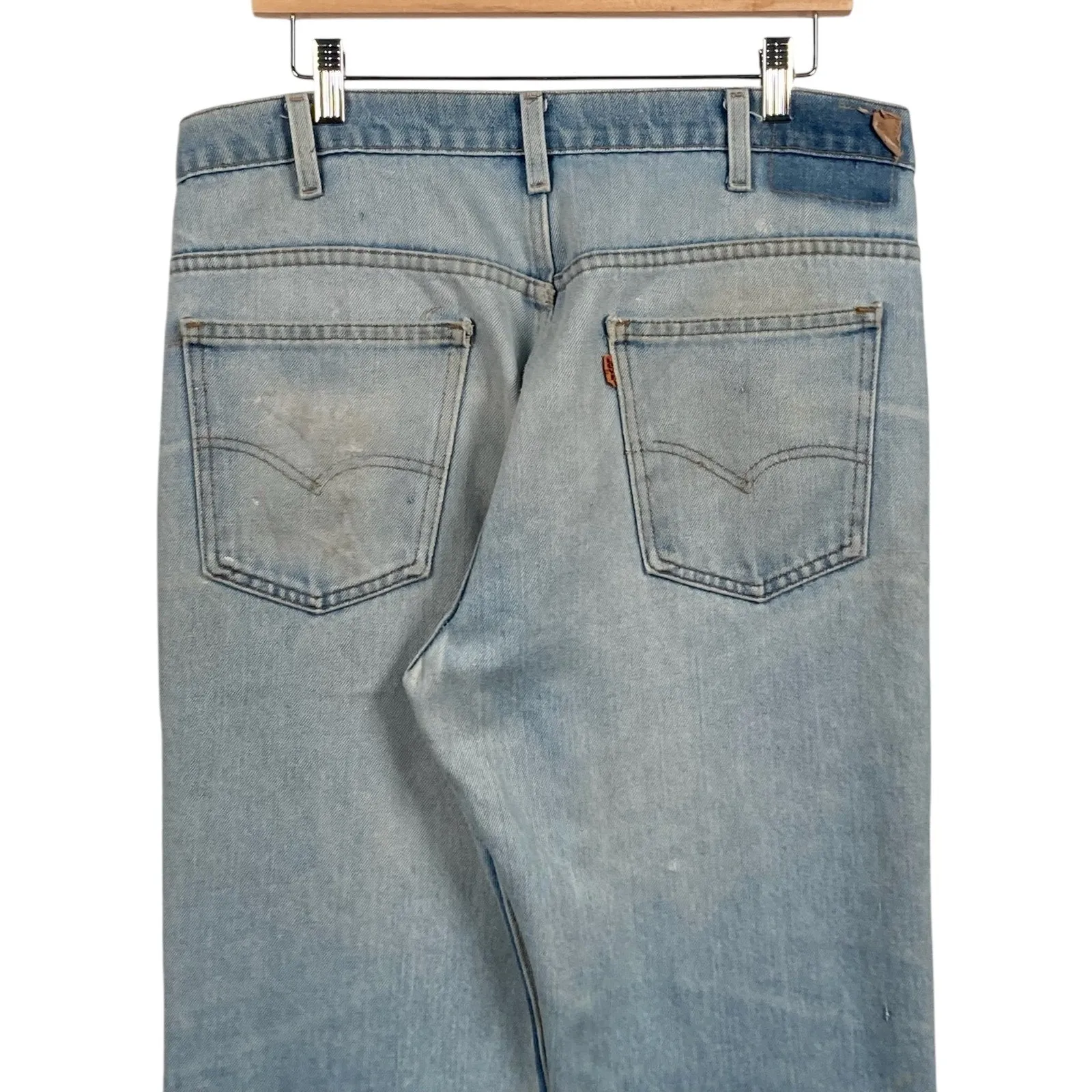 Vintage Levi's Orange Tab Flared Denim Jeans 35x32