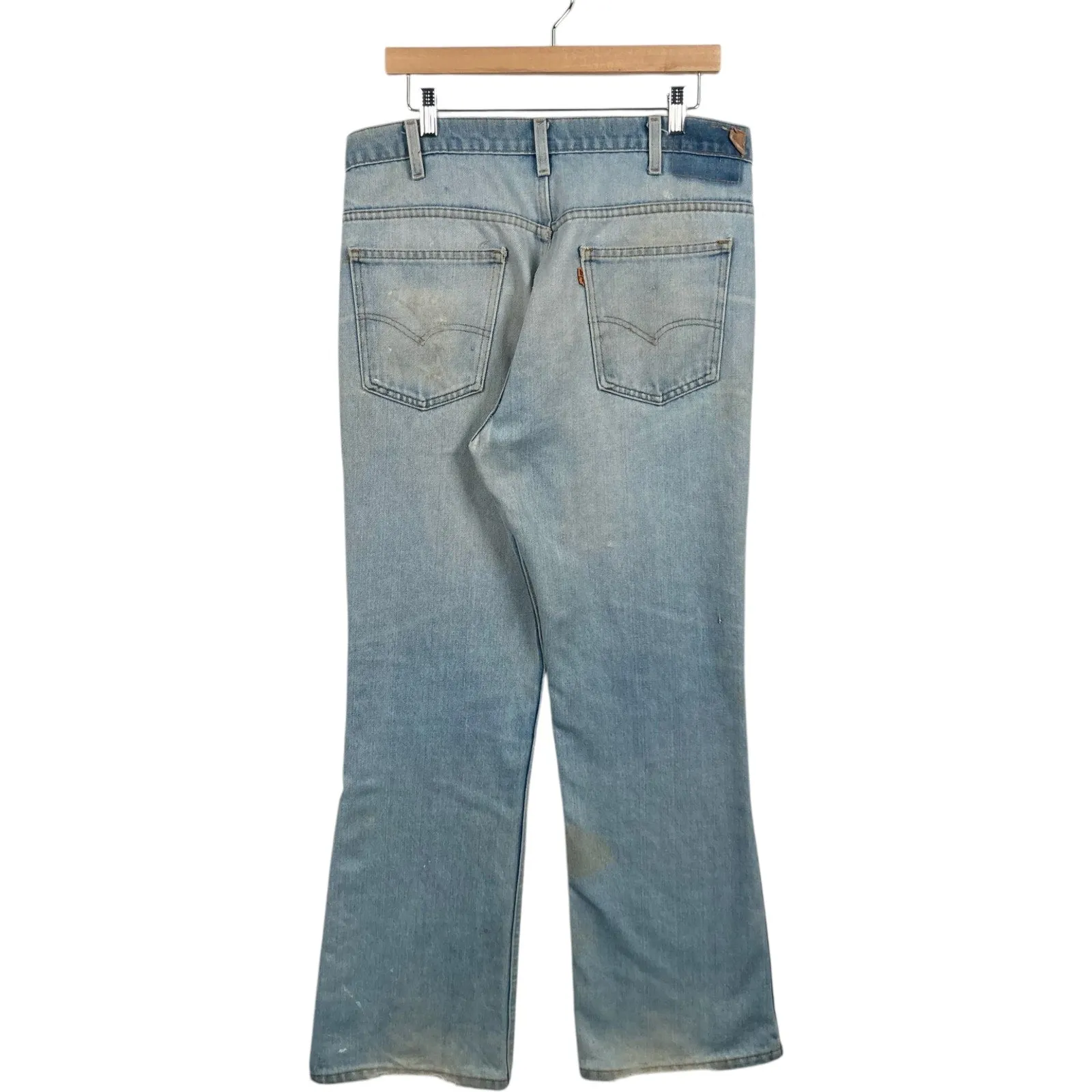 Vintage Levi's Orange Tab Flared Denim Jeans 35x32