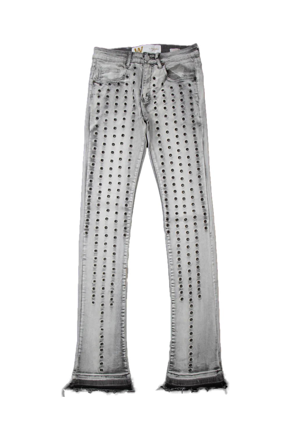 WAIMEA Mens Stack Jeans Grey Bleach M8189D