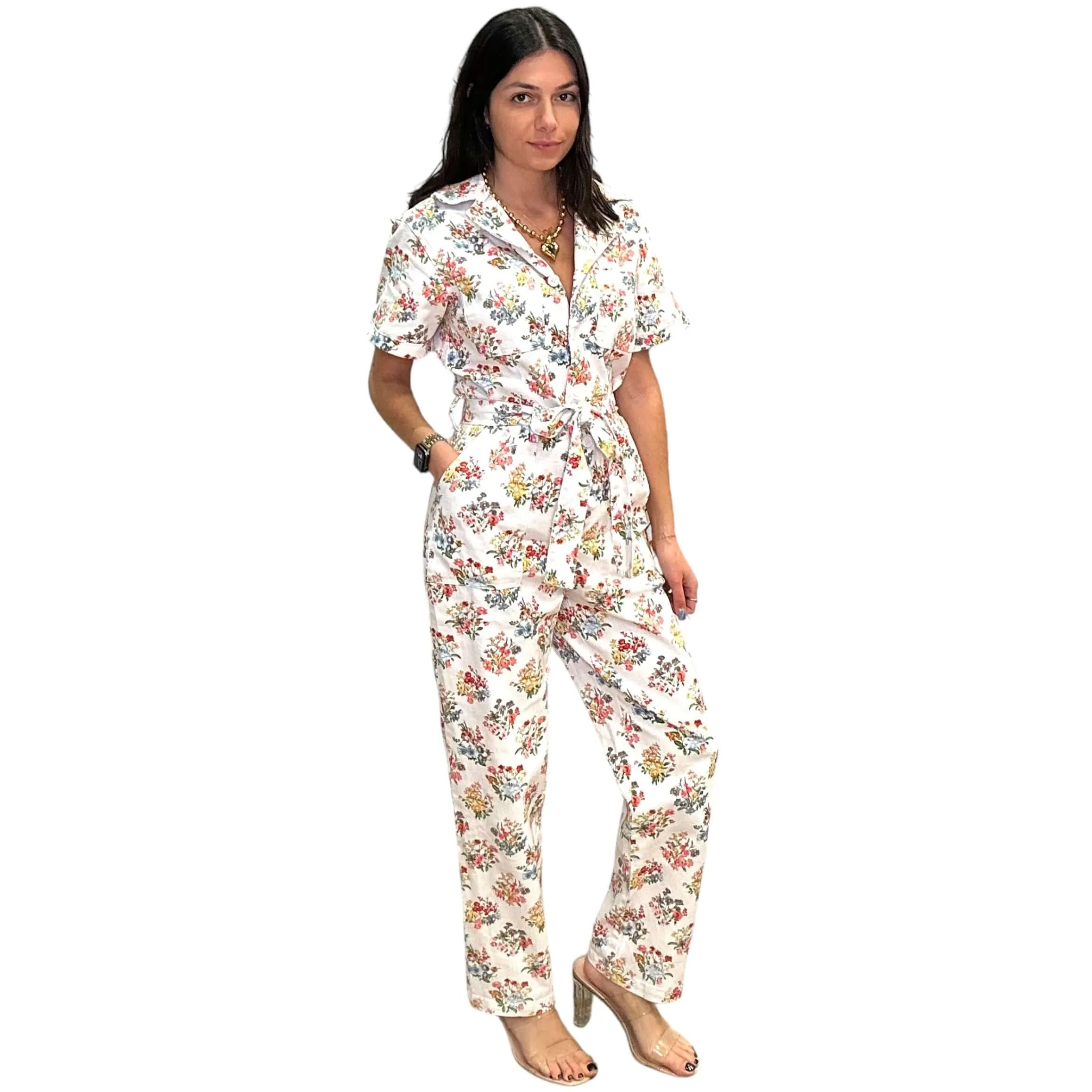 Washed Bouquet Twill Jumpsuit
