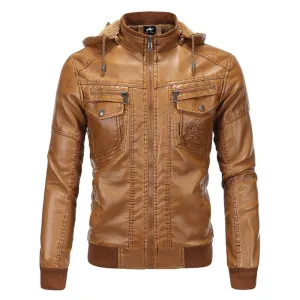 West Louis Luxury Fleece PU Leather Jacket