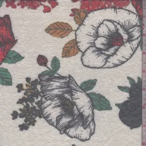 White Poppy Slub Jersey Knit Fabric