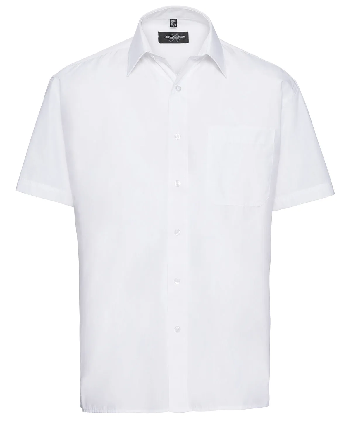White - Short sleeve polycotton easycare poplin shirt