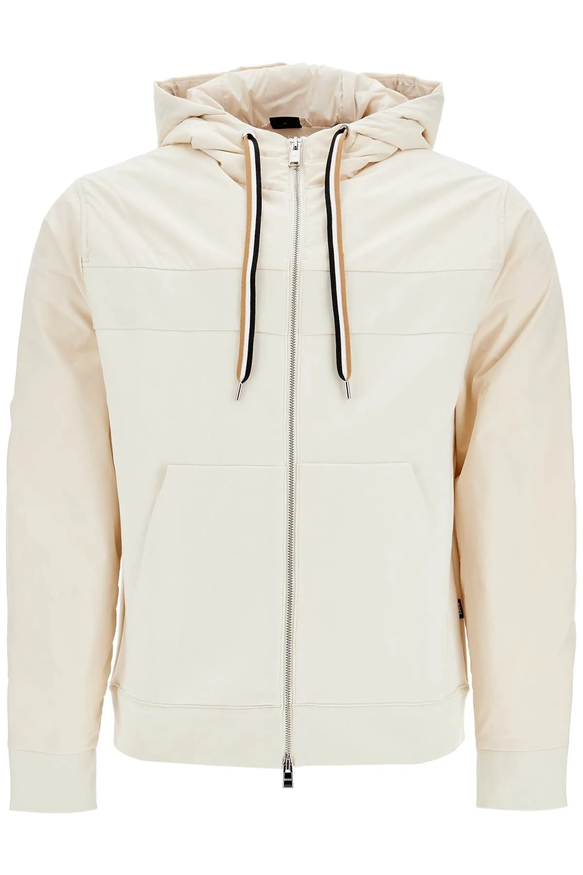white slim fit zip-up hoodie 50524342 OPEN WHITE