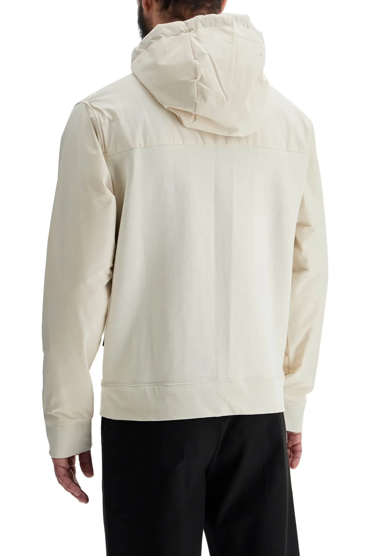 white slim fit zip-up hoodie 50524342 OPEN WHITE
