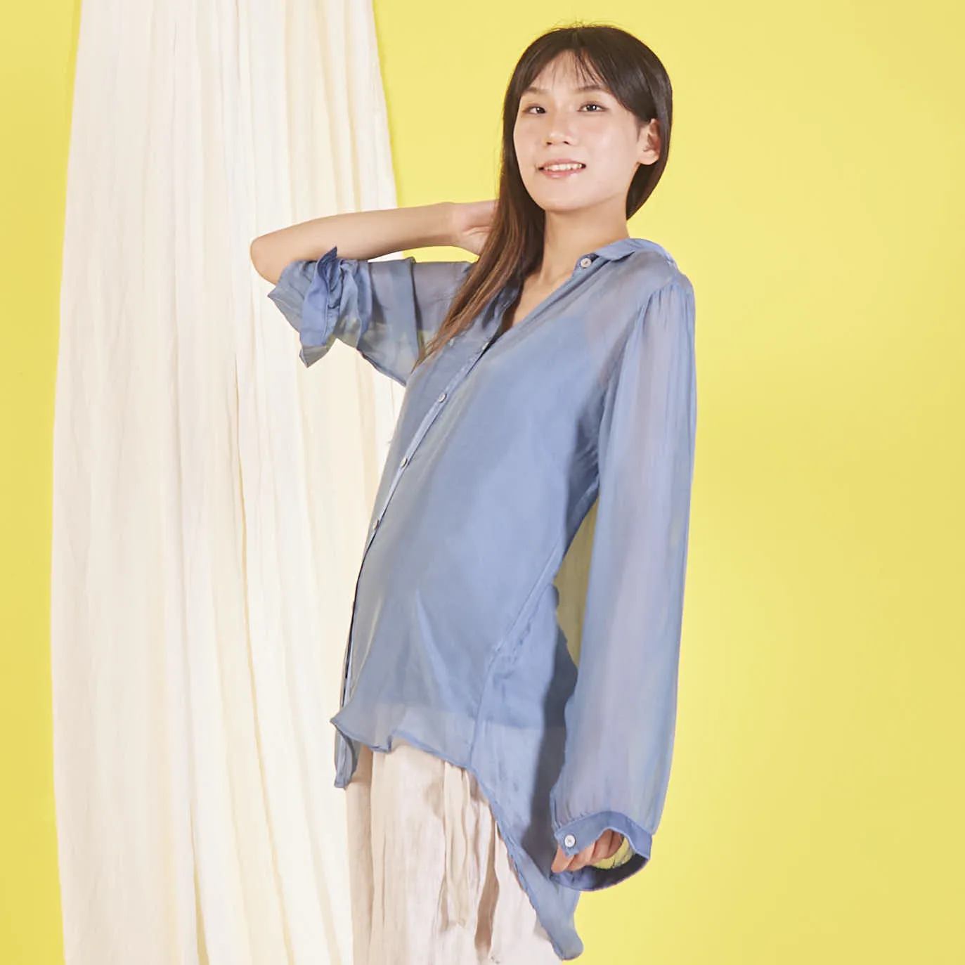 Wholesale elegant silk chiffon shirt