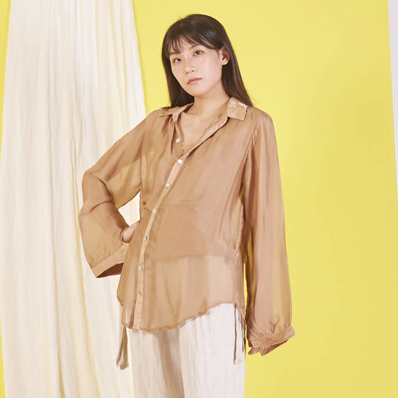 Wholesale elegant silk chiffon shirt