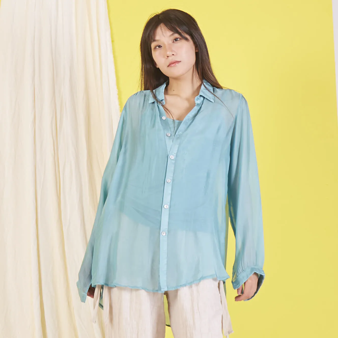 Wholesale elegant silk chiffon shirt