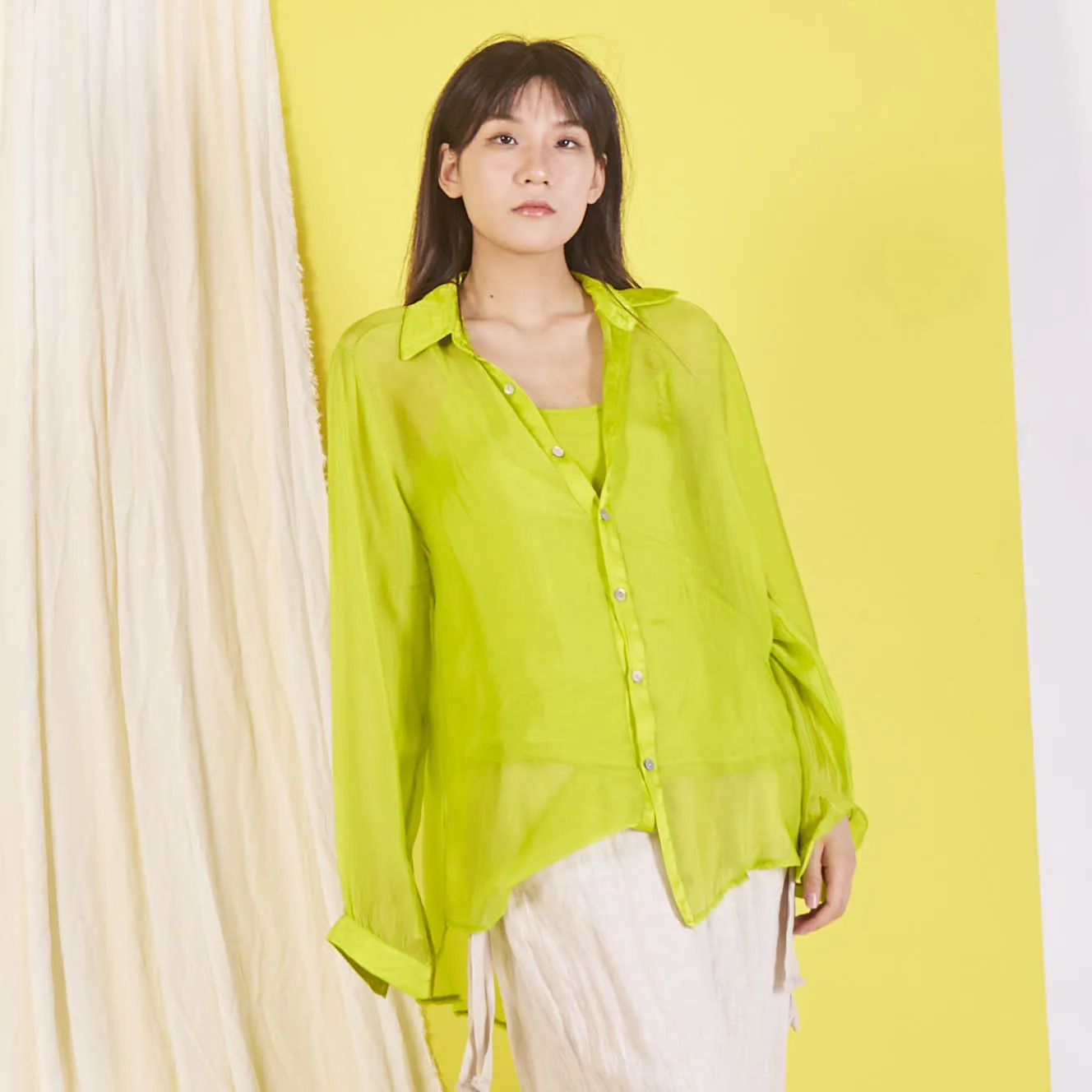 Wholesale elegant silk chiffon shirt