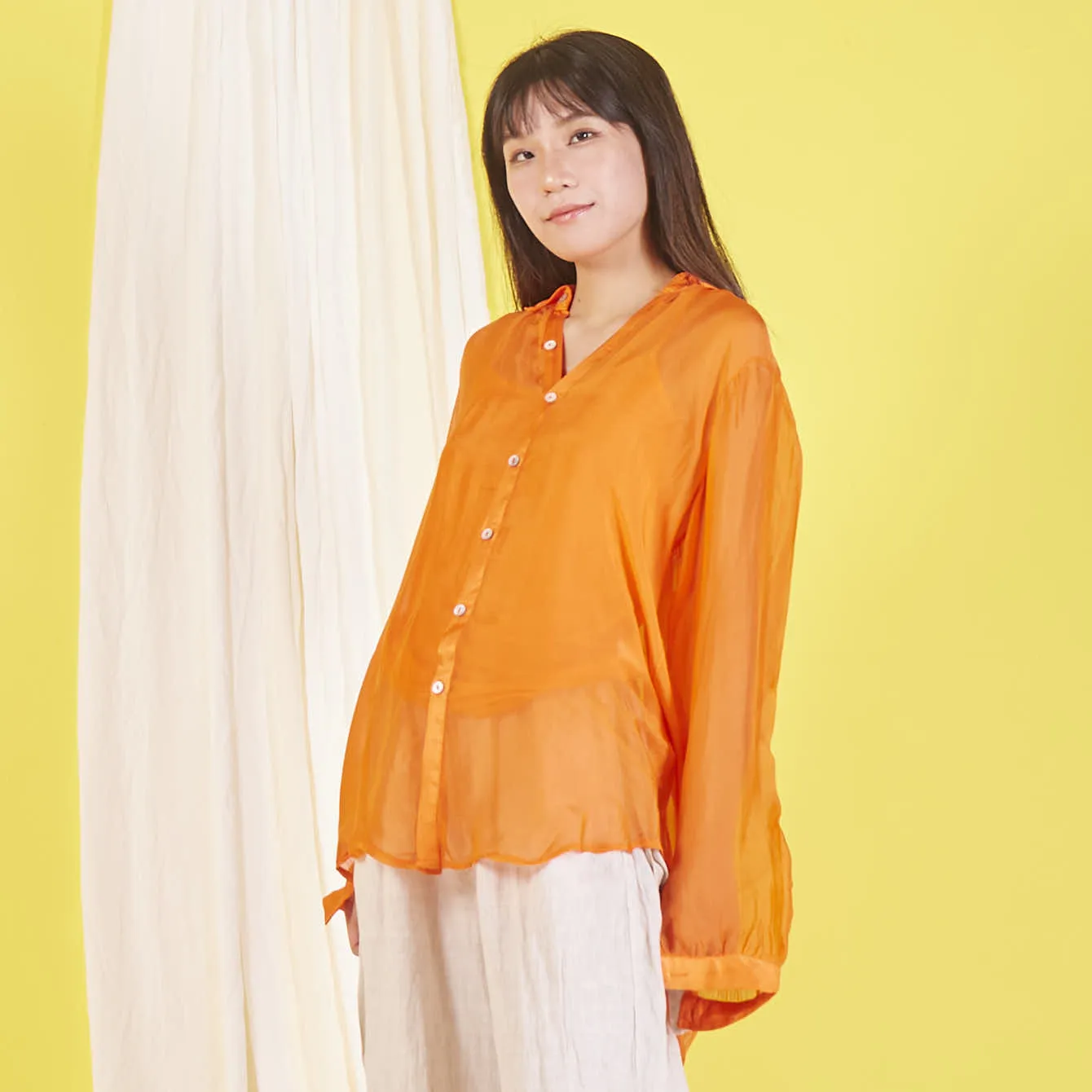 Wholesale elegant silk chiffon shirt