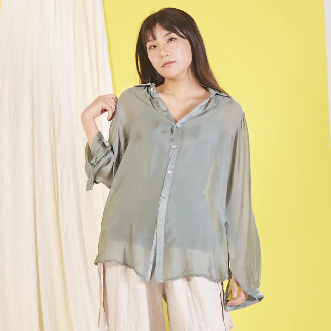 Wholesale elegant silk chiffon shirt