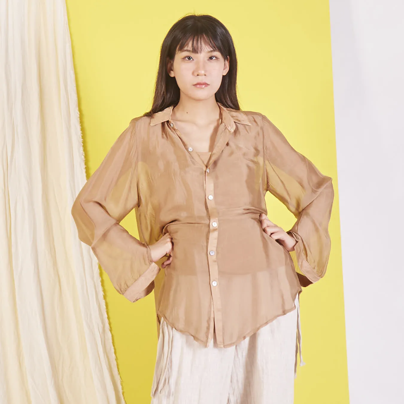 Wholesale elegant silk chiffon shirt