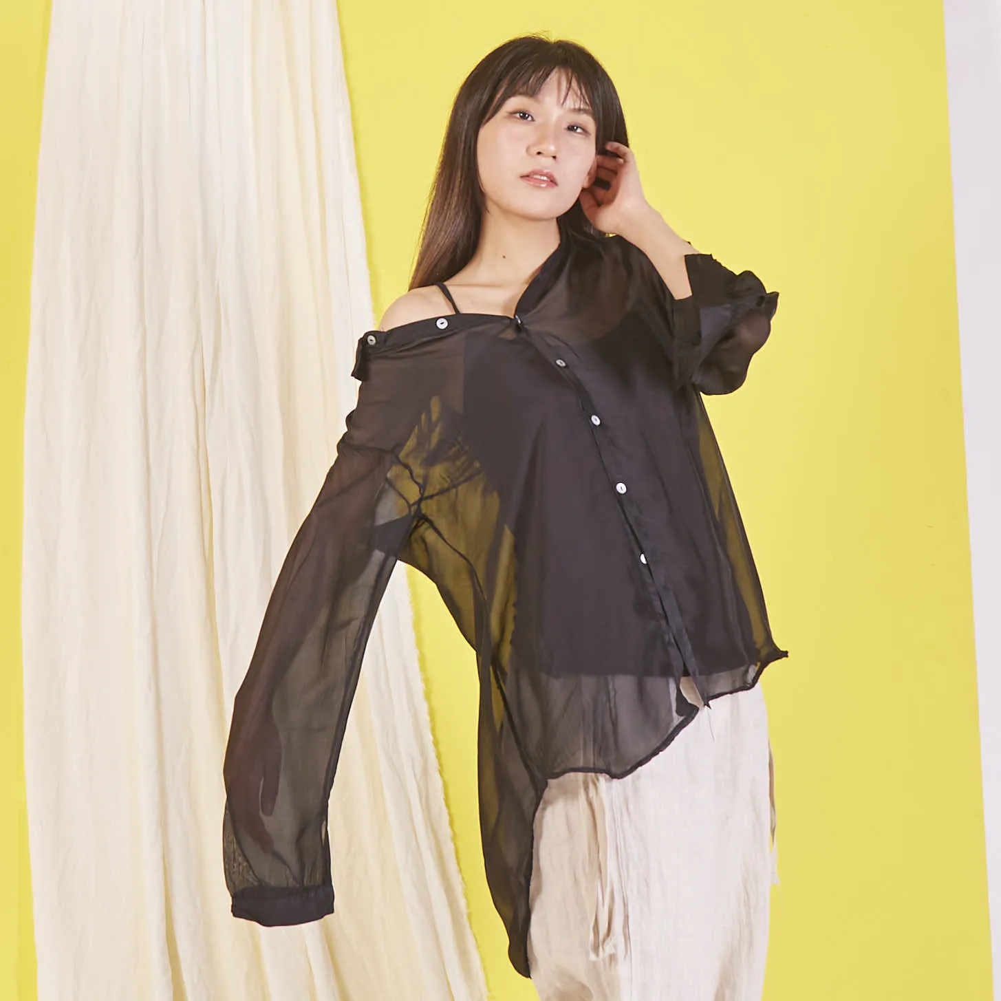 Wholesale elegant silk chiffon shirt