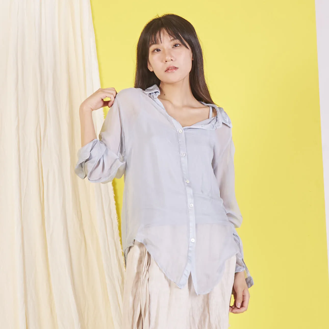 Wholesale elegant silk chiffon shirt