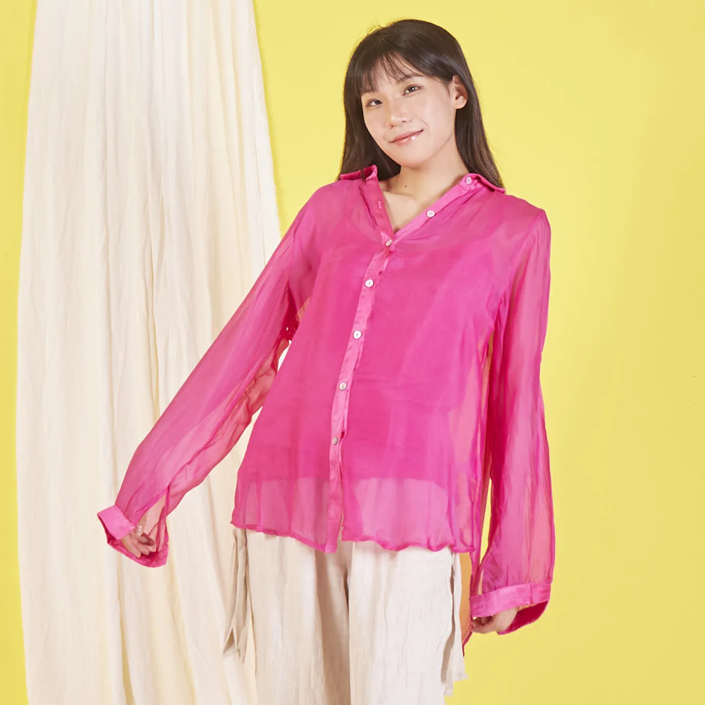 Wholesale elegant silk chiffon shirt