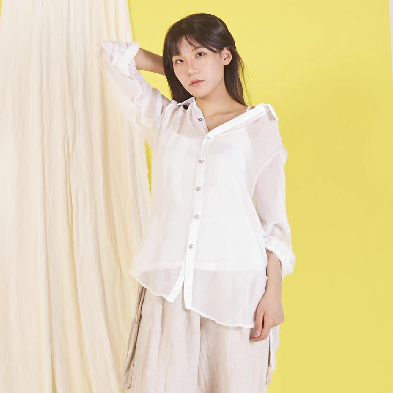 Wholesale elegant silk chiffon shirt