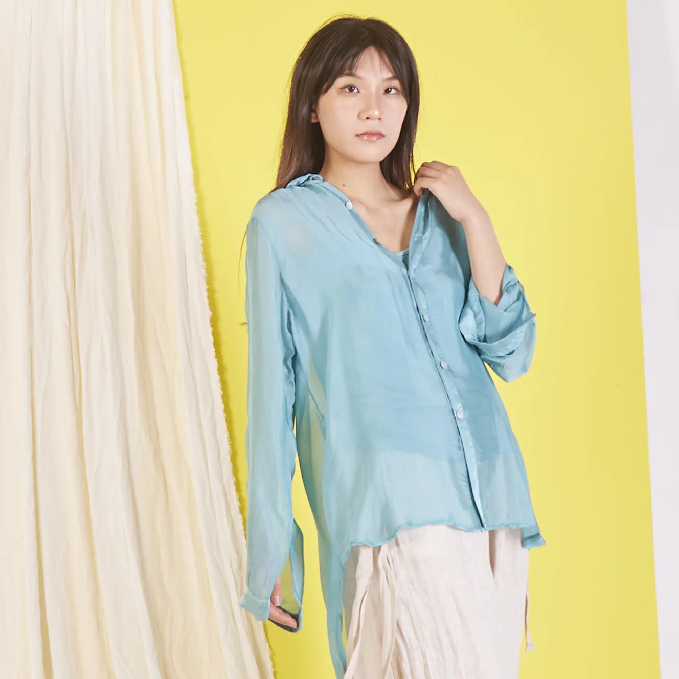 Wholesale elegant silk chiffon shirt