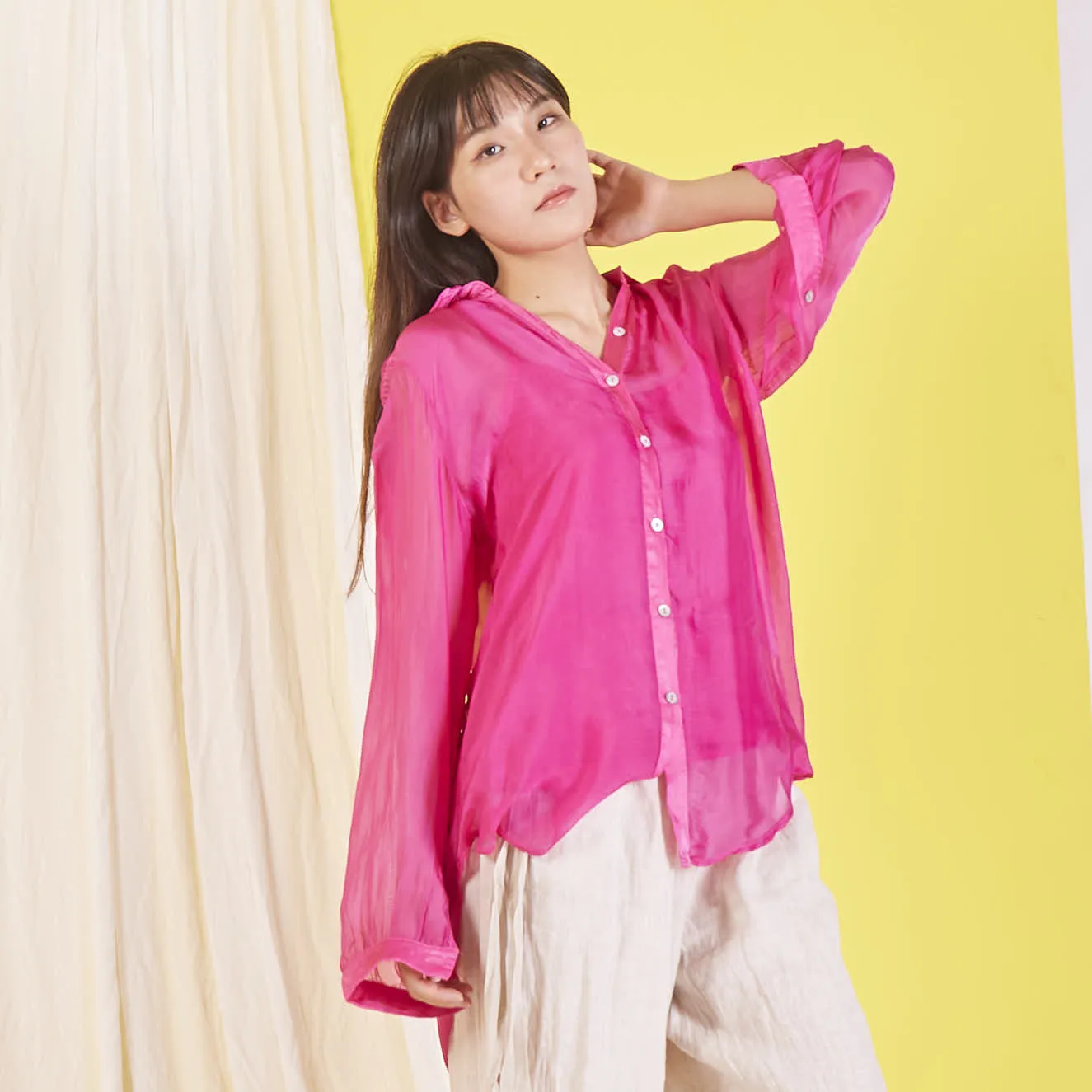 Wholesale elegant silk chiffon shirt