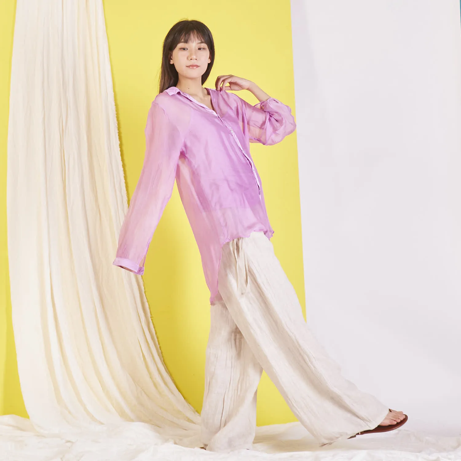 Wholesale elegant silk chiffon shirt