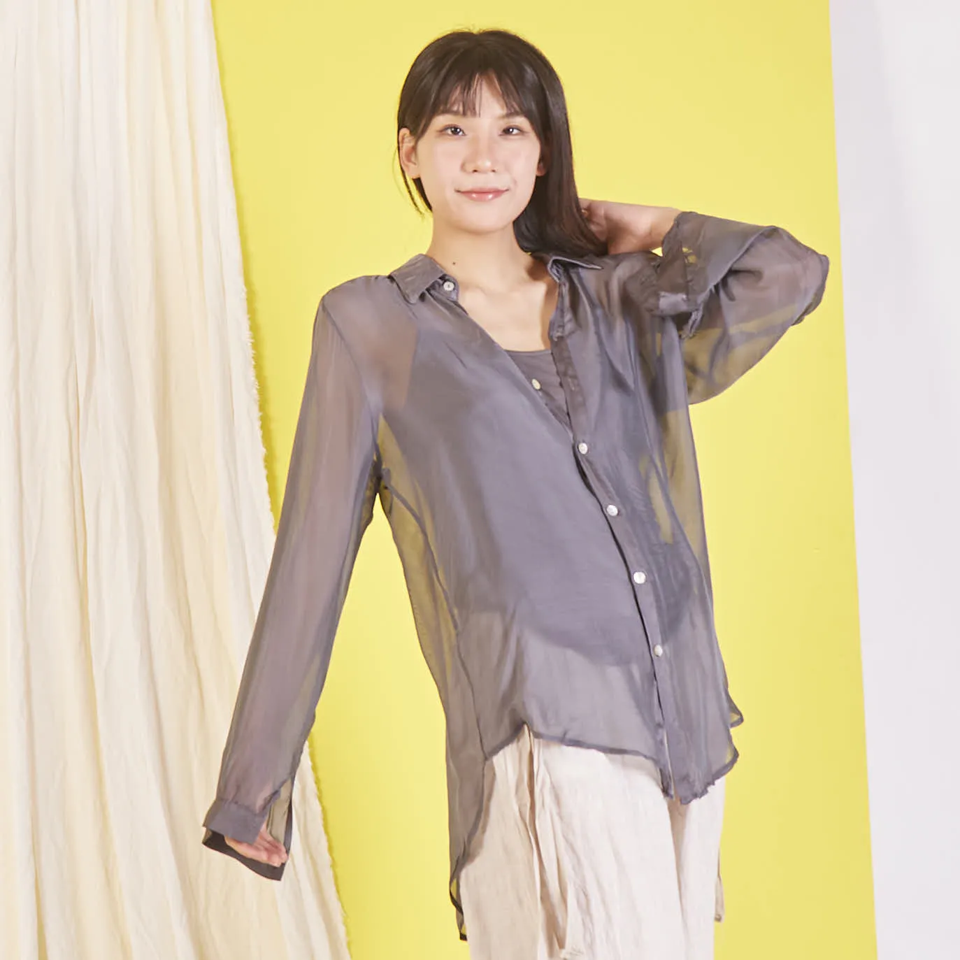 Wholesale elegant silk chiffon shirt
