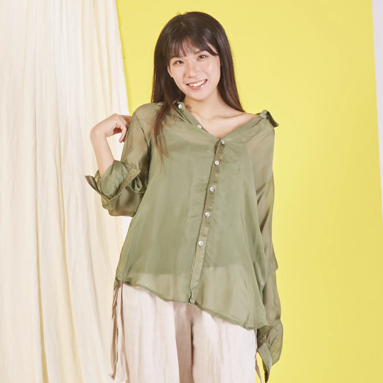 Wholesale elegant silk chiffon shirt
